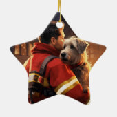 Jack Russell Terrier Fireman, Puppy, Pet Dog Lover Keramik Ornament (Hinten)