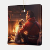 Jack Russell Terrier Fireman, Puppy, Pet Dog Lover Keramikornament (Links)