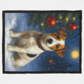 Jack Russell Terrier Fleecedecke (Vorderseite (Horizontal))