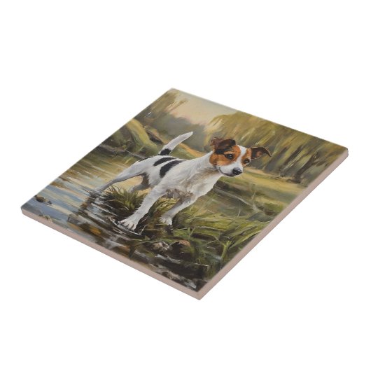 Jack Russell Terrier Fliese (Seite)