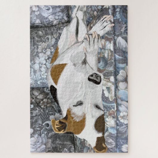 Jack Russell Terrier friedlich Schlafen auf Sofa Puzzle (Vertikal)