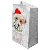 Jack Russell Terrier Funny Christmas Dog Kleine Geschenktüte (Rückseite Schrägansicht)