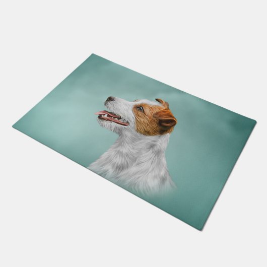Jack Russell Terrier Fußmatte (Schrägansicht)