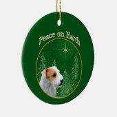 Jack Russell Terrier (gebrochen) Peace Schlüsselan Keramik Ornament (Rechts)