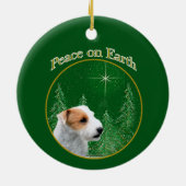 Jack Russell Terrier (gebrochen) Peace Schlüsselan Keramik Ornament (Hinten)