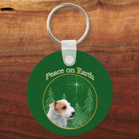 Jack Russell Terrier (gebrochen) Peace Schlüsselan Schlüsselanhänger (Vorderseite)
