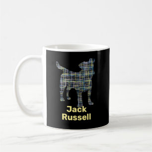 Jack Russell Terrier Gelb&Blaues Gitter Kaffeetasse