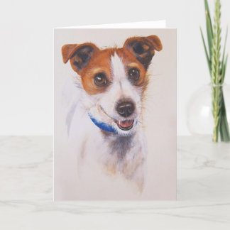 Jack-Russell-Terrier gemalt in der Wasserfarbe Karte
