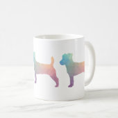Jack Russell Terrier Geometric Muster Silhouette Kaffeetasse (VorderseiteRechts)