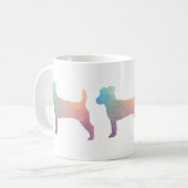 Jack Russell Terrier Geometric Muster Silhouette Kaffeetasse (Vorderseite Links)