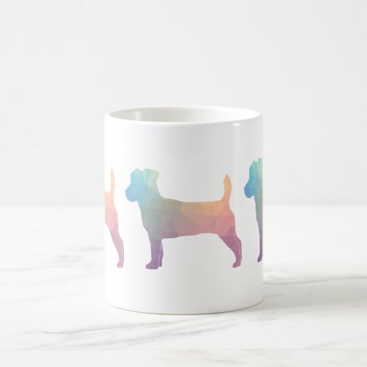 Jack Russell Terrier Geometric Muster Silhouette Kaffeetasse (Mittel)