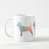 Jack Russell Terrier Geometric Muster Silhouette Kaffeetasse (Links)