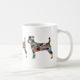 Jack Russell Terrier Geometric Muster Silhouette Kaffeetasse