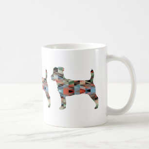 Jack Russell Terrier Geometric Muster Silhouette Kaffeetasse