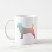 Jack Russell Terrier Geometric Muster Silhouette Kaffeetasse (Links)