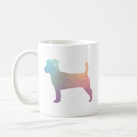Jack Russell Terrier Geometric Muster Silhouette Kaffeetasse (Links)