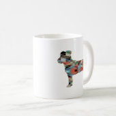 Jack Russell Terrier Geometric Muster Silhouette Kaffeetasse (VorderseiteRechts)