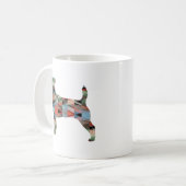 Jack Russell Terrier Geometric Muster Silhouette Kaffeetasse (Vorderseite Links)