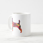 Jack Russell Terrier Geometric Muster Silhouette Kaffeetasse (Vorderseite Links)