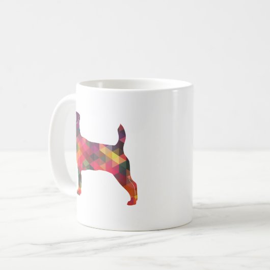 Jack Russell Terrier Geometric Muster Silhouette Kaffeetasse (Vorderseite Links)