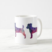 Jack Russell Terrier Geometric Muster Silhouette Kaffeetasse (VorderseiteRechts)