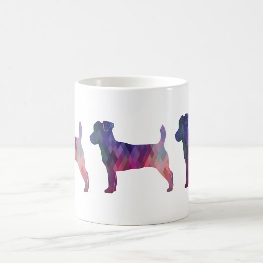 Jack Russell Terrier Geometric Muster Silhouette Kaffeetasse (Mittel)