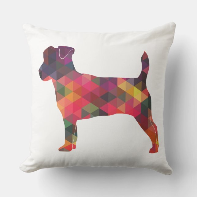 Jack Russell Terrier Geometric Muster Silhouette Kissen (Vorderseite)