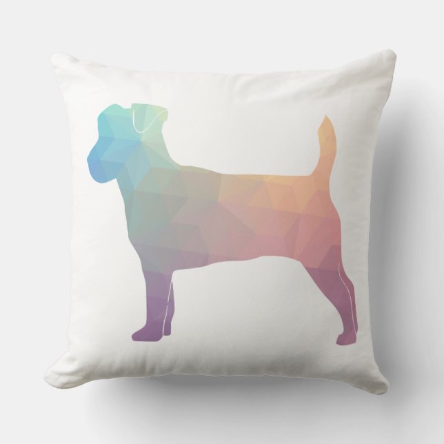 Jack Russell Terrier Geometric Muster Silhouette Kissen (Vorderseite)