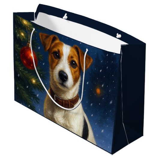 Jack Russell Terrier Gift Bag Große Geschenktüte (Rückseite Schrägansicht)