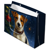 Jack Russell Terrier Gift Bag Große Geschenktüte (Vorderseite Schrägansicht)