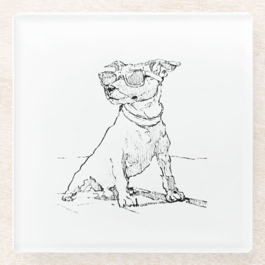 Jack Russell Terrier Glasuntersetzer (Vorderseite)