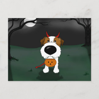 Jack Russell Terrier Halloween Postkarte
