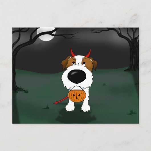 Jack Russell Terrier Halloween Postkarte (Vorderseite)