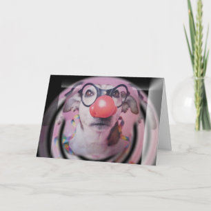 Jack Russell Terrier Happy Birthday Crazy Clown Karte