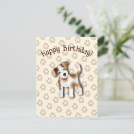 Jack Russell Terrier Happy Birthday Editable Postkarte