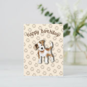 Jack Russell Terrier Happy Birthday Editable Postkarte (Stehend Vorderseite)