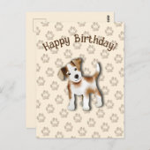 Jack Russell Terrier Happy Birthday Editable Postkarte (Vorne/Hinten)