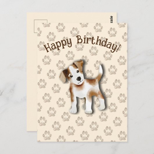 Jack Russell Terrier Happy Birthday Editable Postkarte (Vorne/Hinten)