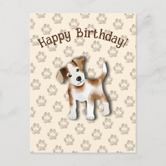 Jack Russell Terrier Happy Birthday Editable Postkarte (Vorderseite)
