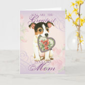 Jack Russell Terrier Heart Mama Karte (Gelbe Blume)