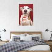 Jack Russell Terrier Holding Weihnachtsschmuck Leinwanddruck (Insitu (Schlafzimmer))