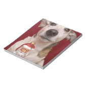 Jack Russell Terrier Holding Weihnachtsschmuck Notizblock (Rotiert)