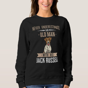 Jack Russell Terrier Hund alter Mann Sweatshirt