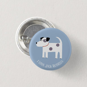 Jack Russell Terrier Hund Benutzerdefinierter Text Button