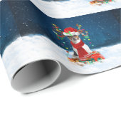 Jack Russell Terrier Hund mit Weihnachtsgeschenken Geschenkpapier (Rolleneckpunkt)
