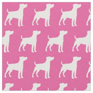 Jack Russell Terrier Hund Silhouette Haustier Rosa Stoff