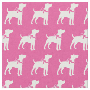Jack Russell Terrier Hund Silhouette Haustier rosa Stoff
