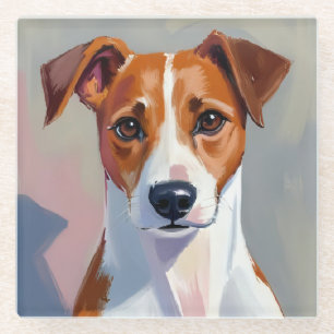 Jack Russell Terrier Hunde Gemälde Haustier Glasuntersetzer