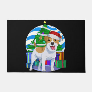 Jack russell Terrier hundin santa Weihnachtsbaum D Fußmatte