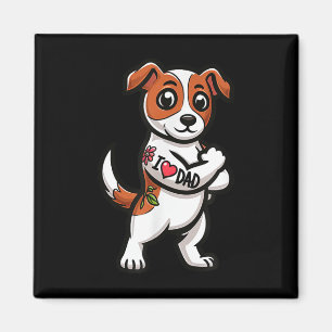 Jack Russell Terrier I Liebe Vater Funny Dog Tatto Magnet
